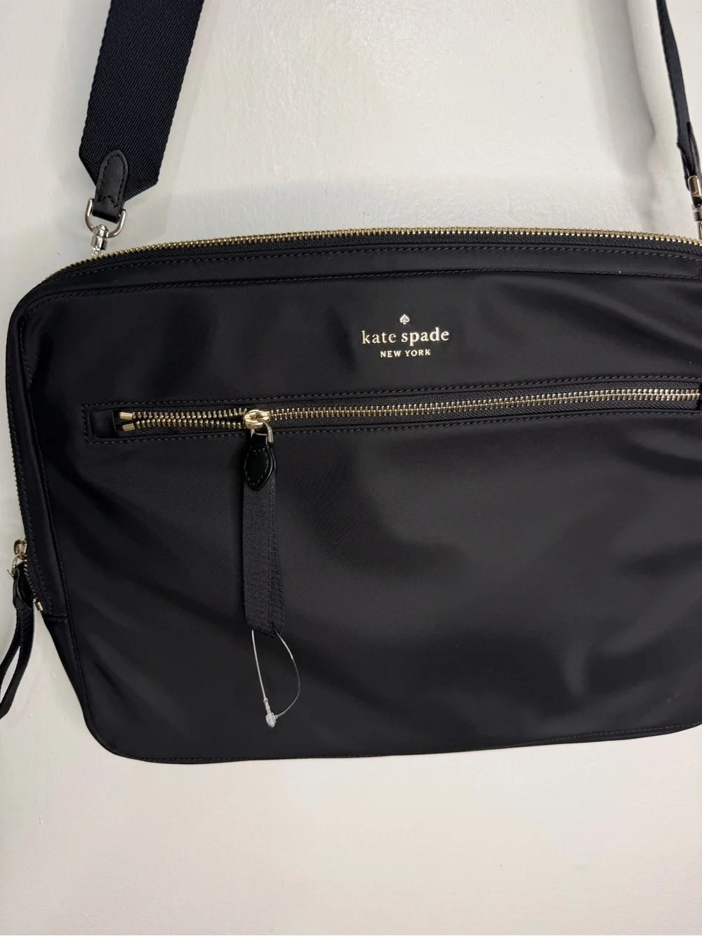 Kate Spade New York Women's Chelsea Nylon Laptop Messenger Handbag (Black NWOT